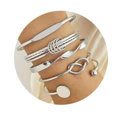 Imagem de Pulseira multicamadas, pulseira com contas elásticas para mulheres, presentes modernos para mulheres, One Size, Liga metálica, Liga metálica.