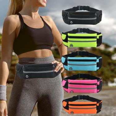 Imagem de Pochete fina de corrida, bolsa de ginástica, bolsa de corrida, cinto de dinheiro, suporte de telefone para corrida, caminhada, ciclismo, treino,, A - Preto, Cinto de corrida