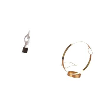 Imagem de Fenteer Escultura de Resina de Arte Abstrata para Decoração de Mesa de Centro de Escritório E Casa com Suporte de Garrafa de Vinho de Metal E Ferro, Organizad