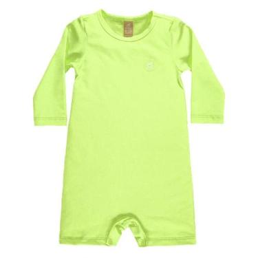 Imagem de Macaquinho Praia Infantil Proteção UV Verde Neon Up Baby, 0-6M