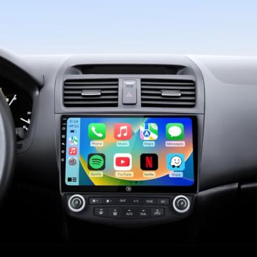 Imagem de Rádio estéreo de 10,2 polegadas para Honda Accord 7th 2003 2004 2005 2006 2007 2+64G/5G WiFi/IPS HD tela sensível ao toque/Wireless CarPlay/Android Auto/GPS FM/SWC Bluetooth/1080P câmera de backup