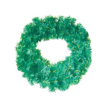 Imagem de Guirlanda Natalina25-40 Cm De Natal Decorativa Para Porta Com Flores Vermelhas Douradas Decoração Natal Decoração Equipado com pequenas bolas(Verde 240 Galhos - 60cm)
