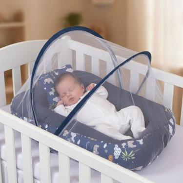 Imagem de Ninho Redutor De Berço Safari com Mosquiteiro 04 Peças - Amora Amor En