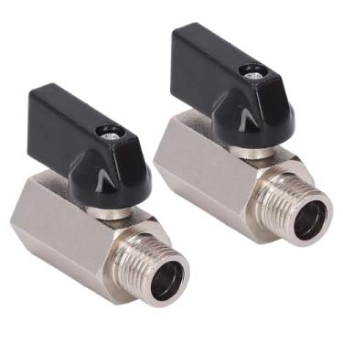 Imagem de Mini válvula de esfera de latão, 2 peças, galvanizada, jateada, dn8 g1/4, rosca fêmea macho, à prova de ferrugem, vedação apertada para sistemas de tubulação de ar de água