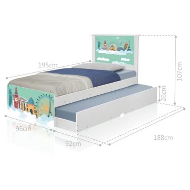 Imagem de Bicama Juvenil Adesivada Mundo Viagens