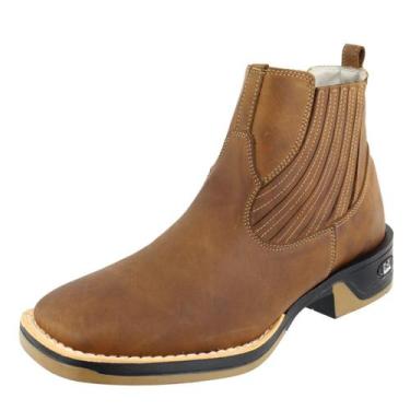 Imagem de Bota Masculina Country Bico Quadrado Sola Jump Chelsea Moda RR BOTAS, 