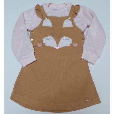 Imagem de Conjunto Vestido Jardineira Blusa Pelo Menina Paraiso 14801-Feminino