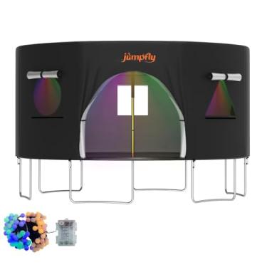 Imagem de jumpfly Barraca de trampolim de 3,5 m para crianças (somente tenda), adequada para 6 postes retos trampolins redondos, cobertura de sombra Trampolien com luz LED, acessórios Trampolien, antirasgo