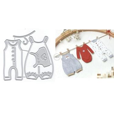 Imagem de DzIxY Conjunto de roupas de bebê, moldes de corte de metal para fazer cartões, papel em relevo, recortes, scrapbook, máquina, estêncil, bolsos de armazenamento, suprimentos