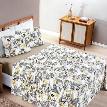 Imagem de Jogo De Lençol Casal Padrão Quality Malha 100% Algodão Estampado 4 Peças - Blossom
