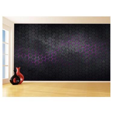 Imagem de Papel De Parede 3D Hexágonos Moderno Gamer Rosa 3,5M Txt45 - Você Deco