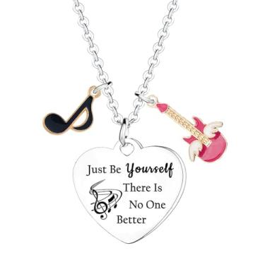 Imagem de DBIMSPC Colar inspirado em música, presente para fãs, colar inspirador, presentes para amantes de música, presentes com tema de música para fãs de cantores, músicos, filha, irmã, mulheres, One Size,