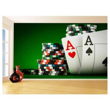 Imagem de Papel De Parede 3D Salão De Jogos Cartas Poker 3,5M Jcs104 - Você Deco