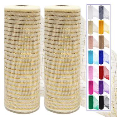 Imagem de Rolos de fita de malha Deco Ableme Deco Ivory 10 cm x 9 m (2 unidades)