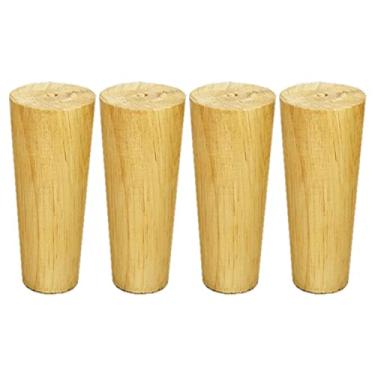 Imagem de 4 peças de pés de móveis, pernas de mesa, madeira de carvalho maciça, suporte de móveis, pernas de sofá, pés de armário de TV, pés de suporte modernos, faça você mesmo com parafusos antiderrapantes