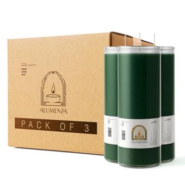 Imagem de Alumenza Vela de 7 dias em frasco de vidro – Cera de parafina sem cheiro de queima limpa – Velas grandes e altas de oração devocional para casa, igreja, memorial, ritual, feitiço e batismo, pacote com