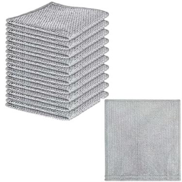 Imagem de Kit de Panos de Limpeza Metálicos, Malha Dupla, 10 Unidades, 20x20 cm, Reutilizável, para Pia, Panelas, Fogão e Grelhas, Sem Odor, Não Risca