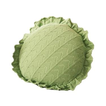 Imagem de WeiLaiKeQi Almofada redonda para piso, acessório de decoração boho, almofada tatami para ambientes internos, sala de estar, dormitório, Verde