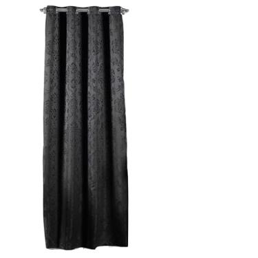 Imagem de Cortina Porta Jacquard Cortinas para Sala e Quarto Cozinha(Preto)