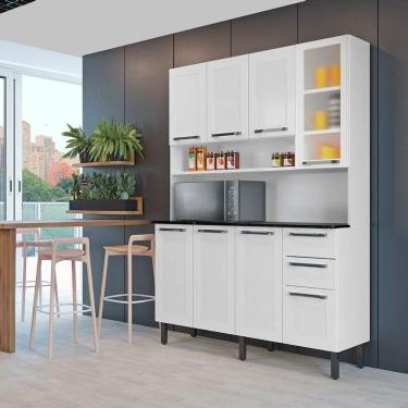 Imagem de Armário de Cozinha Compacta Aço Itatiaia 140cm 8 Portas 2 Gavetas Branco