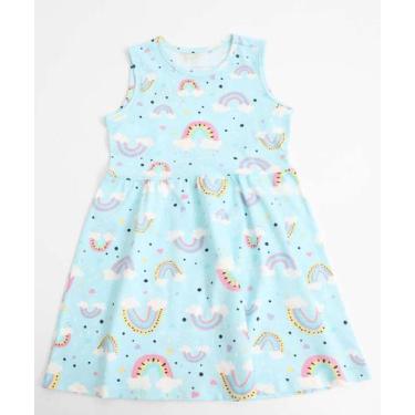 Imagem de Vestido Infantil Estampa Arco-Íris Marisa Tam 1 a 3 Az-78190, Azul, 1