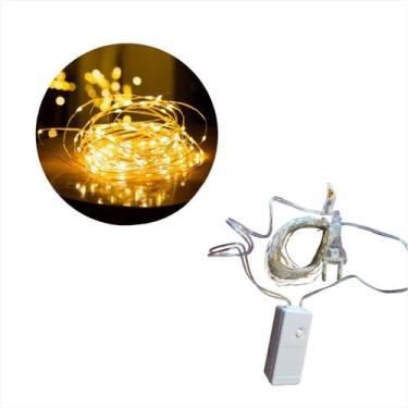 Imagem de Cordão Fio de Fada 100 Led Fixo Bivolt 10M Branco Quente - Bela Flor