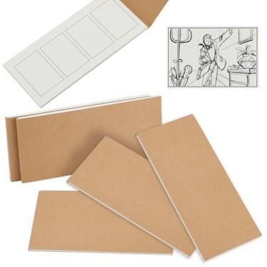 Imagem de OLYCRAFT 6 peças de mini quadrinhos em branco 19 x 8 cm pequeno storyboard Sketchbook Kraft Sketch quadrinhos mini caderno de esboços de bolso com 40 páginas para artistas de histórias de desenho