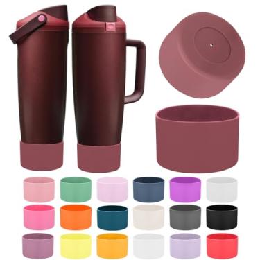 Imagem de Mity rain 2 peças de botas protetoras de silicone para garrafas e copos FreeSip Sway Owala de 850 g e 1,134 g – Acessórios para owala, melhoram a estabilidade e evitam arranhões (cereja preta)