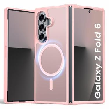 Imagem de Vividarm Capa magnética para Galaxy Z Fold 6, compatível com MagSafe [sem protetor de tela] [proteção de nível militar] Capa de telefone fina à prova de choque fosca translúcida para Samsung Z Fold 6