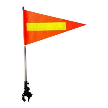 Imagem de Aymzbd Conjunto de Mastro Telescópico para Carrinho de Golfe, Universal para Uso Externo, com Faixas Refletoras para Veículos Elétricos, Bicicletas, Motocicl, Topo Azul 22x43cm