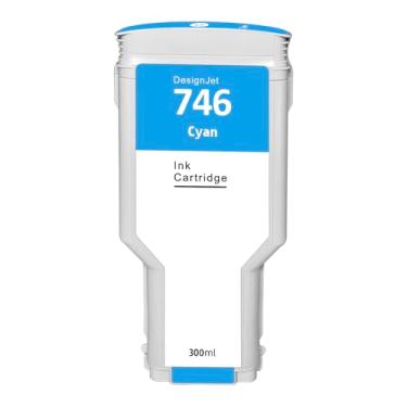 Imagem de Dikarsum Cartucho de tinta compatível HP746CY para HP 746 substituição para impressora de grande formato HP DesignJet Z6 DesignJet Z9+ (P2V80A ciano 300 ml, 1 pacote)