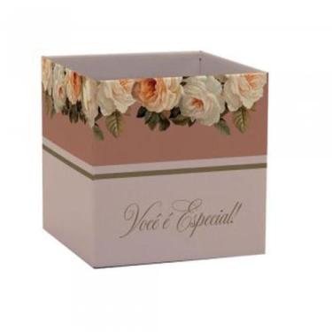 Imagem de Cachepot Paper Decorado Pote 15 Giullia Quadrado 15X15 Pacote com 10 -