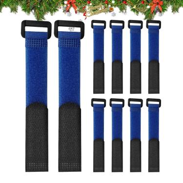 Imagem de Laços Para Guirlanda De Escadas | 10 Peças De Tiras Ajustáveis Para Coroa - Laço para Corrimão de Árvore de Natal - Para Ramos Vegetação Escadas Exterior Porta da Frente Entrada