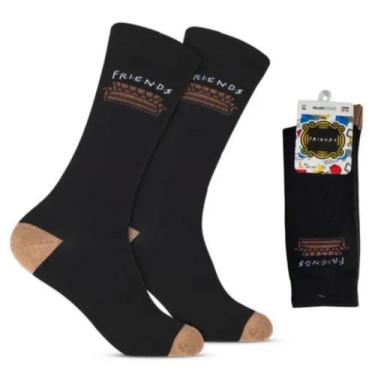 Imagem de Meia Cano Longo Style Algodão Atoalhado Estampado Hoahi, Preto friends