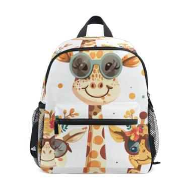 Imagem de GAIGEO Happy Giraffe Animal Family Toddler Backpack with Whistle, Adjustable Chest Strap, Small Girls Backpack Lightweight & Compact for Ages 3-8