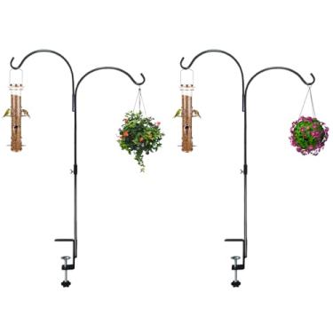 Imagem de Gancho de deck de cerca dupla para corrimão com grampo reforçado de 8 cm para pendurar alimentadores de pássaros, plantas, cestas de flores, sinos de vento, lanternas, decoração de férias (2)