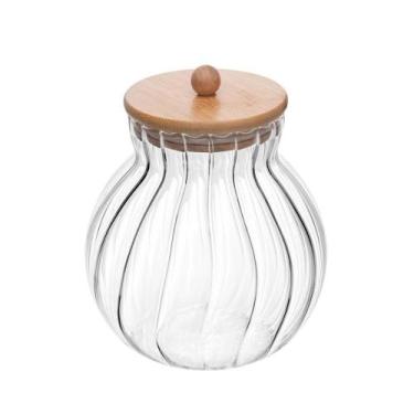 Imagem de Porta Mantimentos De Vidro Com Tampa De Bambu Classic 450Ml - WOLFF GO