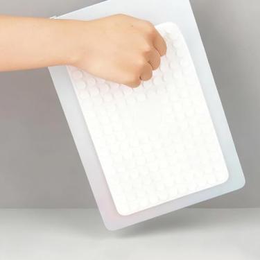 Imagem de 1 suporte de silicone para tablet com ventosa, espelho de brinquedo fidget mãos livres, suporte de telefone para chuveiro, vídeos e selfies para iPad, tamanho 14 x 21 cm (branco)