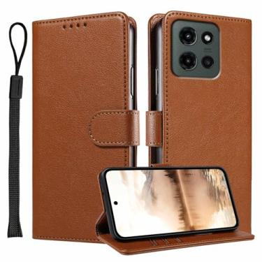 Imagem de JanCalm Capa carteira para Moto G 2025/2026, capa para Moto G Play 2026, bloqueio RFID, porta-cartões/compartimentos para dinheiro, fecho magnético, protetor de telefone de couro, suporte de capa flip