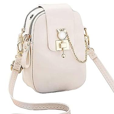 Imagem de Bolsa Transversal Feminina de Moda com Padrão Liso Bolsas Versáteis Cinto Ajustável Ombro