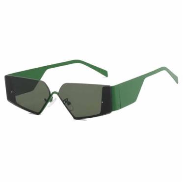Imagem de Óculos de Sol de Pernas Largas Feminino UV400 Masculino Estilo Punk para Esportes ao Ar Livre, Corrida e Ciclismo, Verde