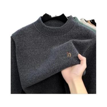 Imagem de Suéter Masculino De Luxo Com Gola Redonda E Manga Longa, Quente, Moda 