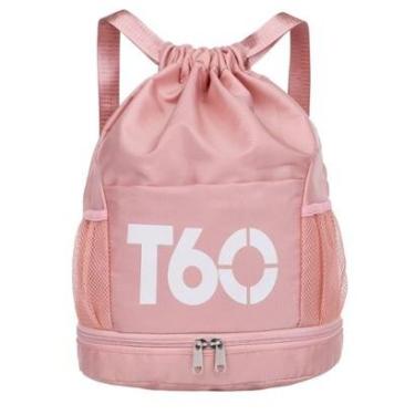 Imagem de Mochila Bolsa Saco com Cordão Esportiva Impermeável Anti roubo Academia Treino Passeio Multiuso-Unissex