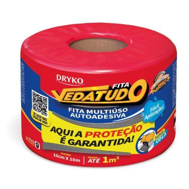 Imagem de Fita Vedatudo 10 Cm Cinza - Fv10-cinza - Dryko Fita Veda Tudo 10cm Cinza - Fvd10-cinza - Dryko