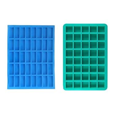 Imagem de 40 formas quadradas de silicone para bolos conectadas ao molde de chocolate para bolo, molde de cubo de gelo, molde de silicone para assar