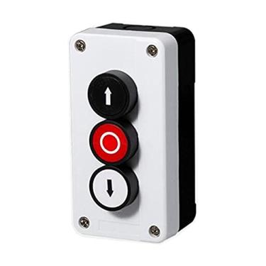Imagem de KGFCE Interruptor de botão à prova d'água Start Stop autovedante caixa de controle de mão industrial com símbolo de seta (3 para cima e para baixo)