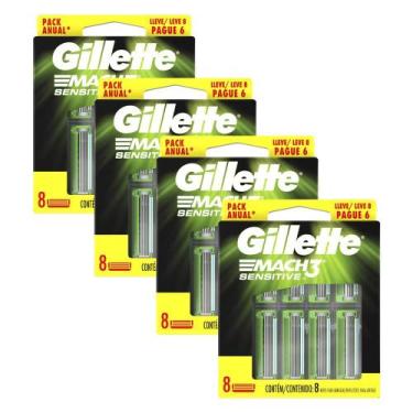 Imagem de Kit Carga Gillette Mach3 Sensitive com 32 unidades