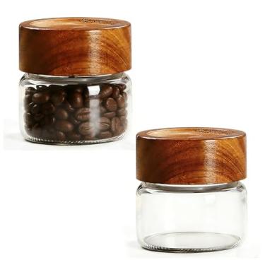 Imagem de DZHPSRSZ Pacote com 2 frascos pequenos de 113 g com tampas herméticas, potes pequenos com tampas, recipientes de armazenamento de alimentos de vidro de 118 ml para aveia noturna, especiarias, lanches