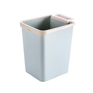 Imagem de pcagfaajmh Lixeira moderna cesto de lixo cesto de lixo sala de estar lata de lixo para quarto, mesa de trabalho, escritórios, cozinhas (cor: azul) (azul)