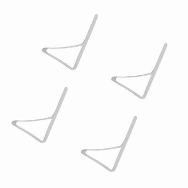 Imagem de 4 peças de clipes de toalha de mesa de aço inoxidável, grampos grandes triangulares antiderrapantes para toalha de mesa de 10,5 x 7 cm, com bordas lisas para piquenique, festa, casamento, buffet